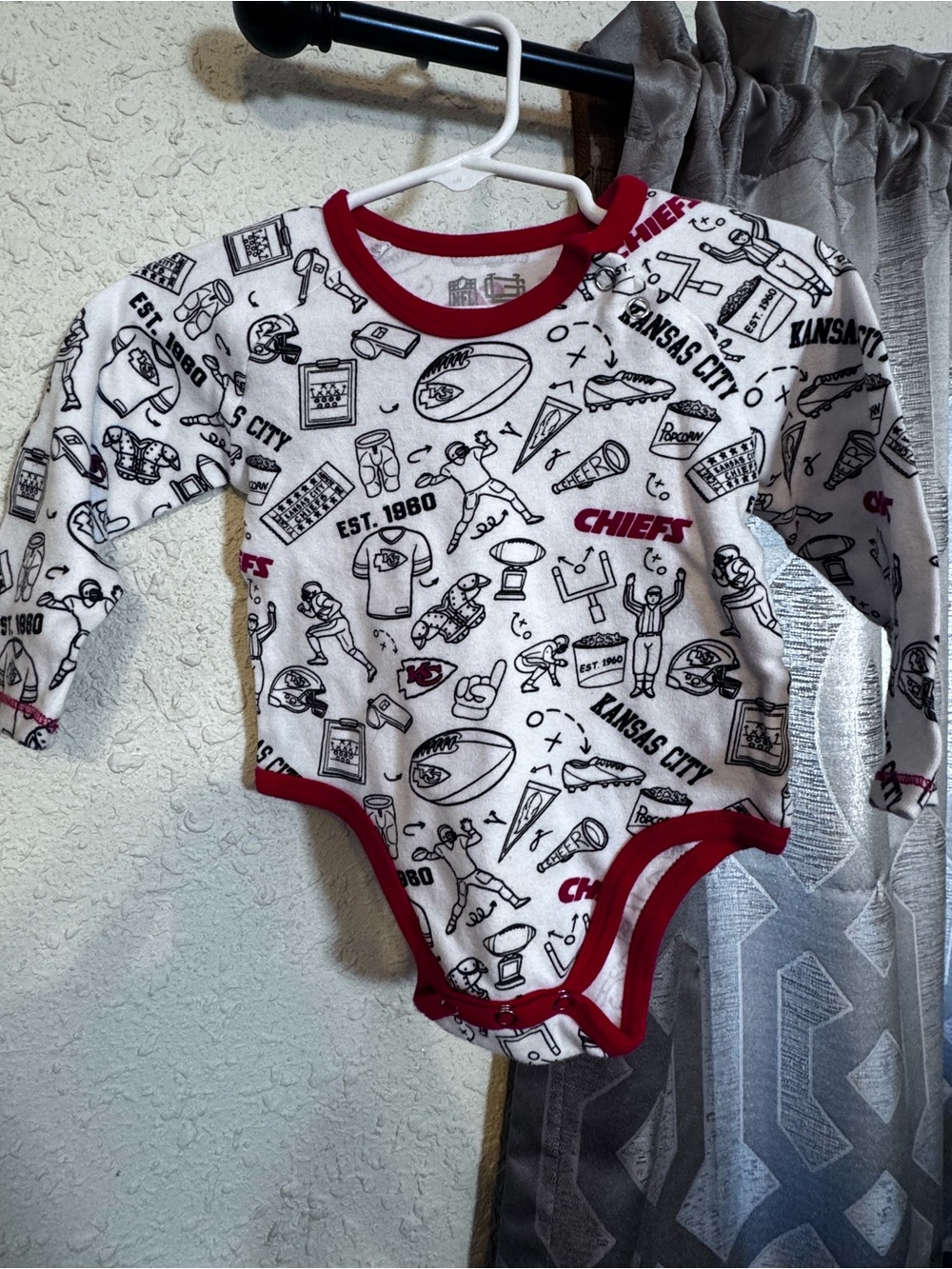 Kansas City Chiefs White & Red Baby Bodysuit